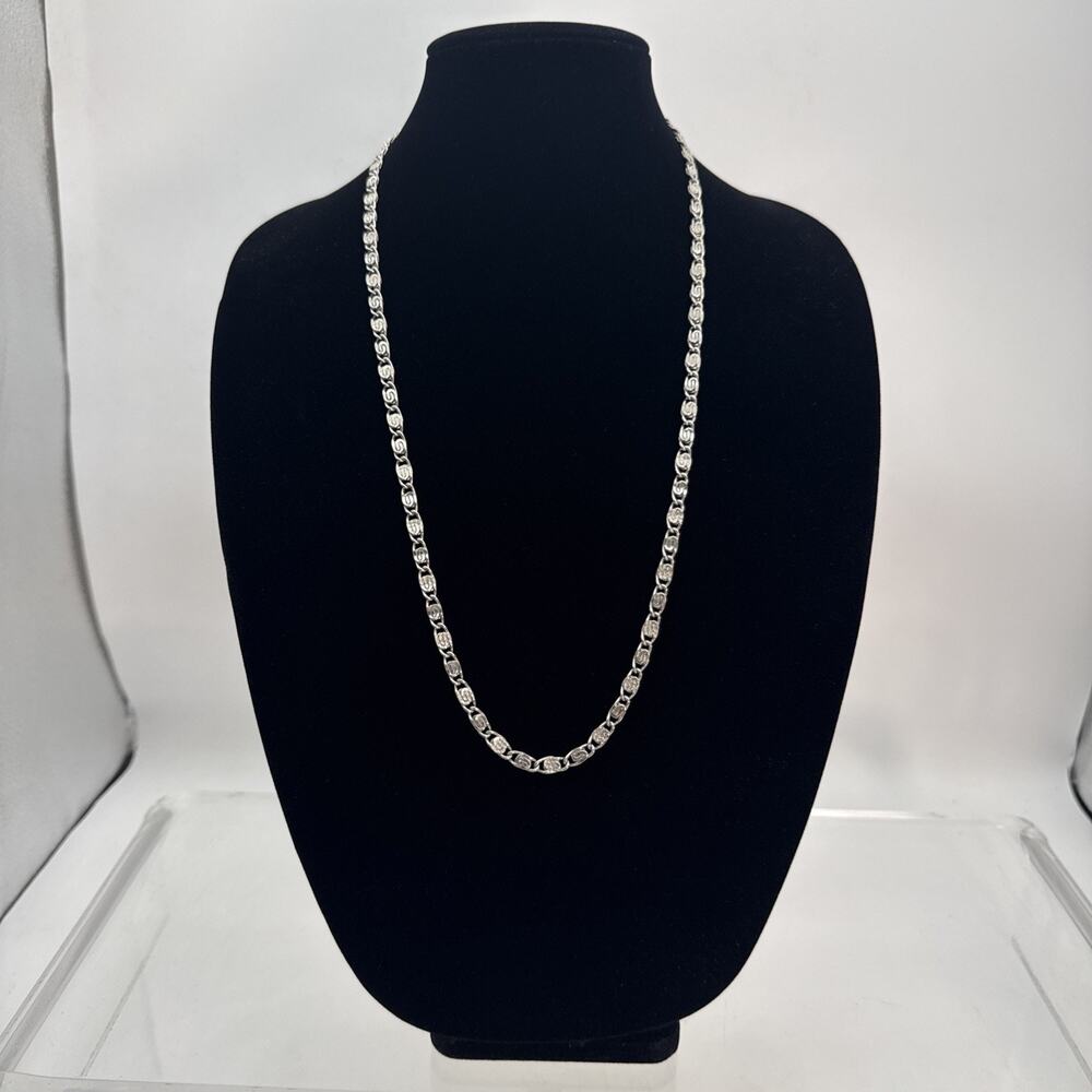 Vintage Avon Marked Mariner Thick Link Silver Tone Chain Necklace 30”